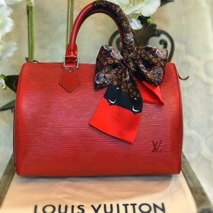 Louis Vuitton Red Epi Speedy 25